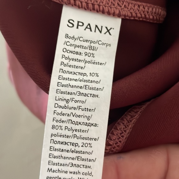 NWOT! Spanx rich rose Faux suede leggings. Style 20322. Size Small. - Picture 12 of 12